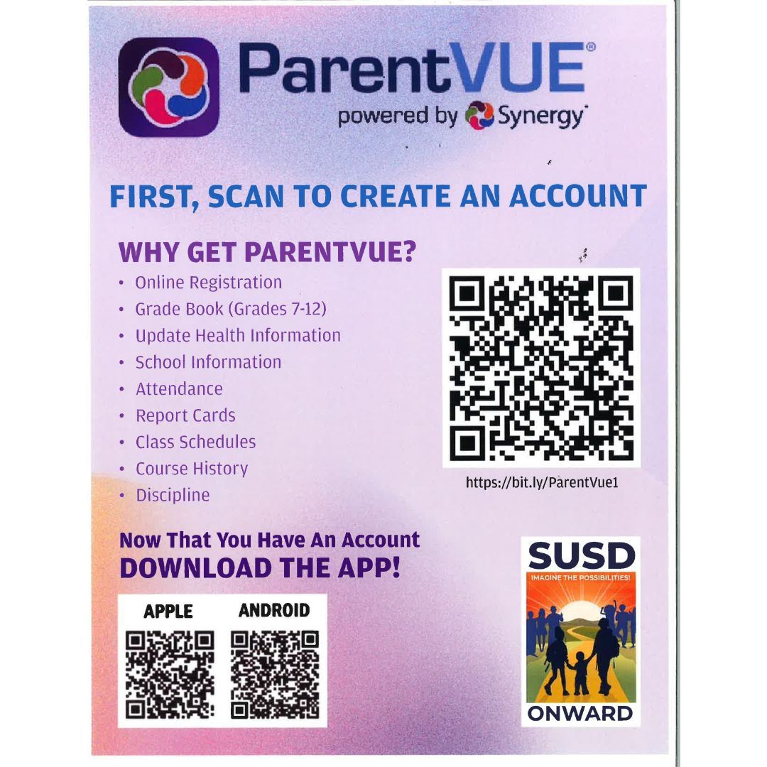  Parent Vue Flyer to register your student online